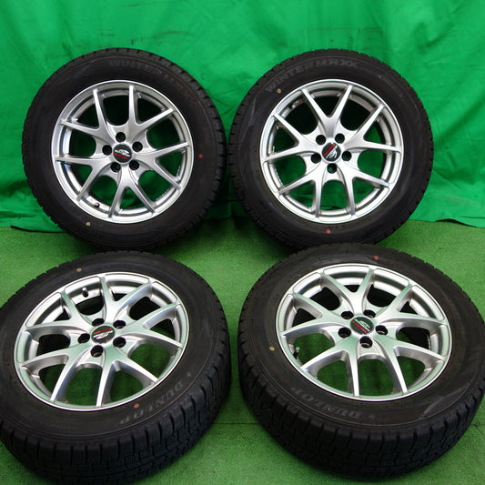 *送料無料*バリ溝！20年！キレイ！9.5分★スタッドレス 205/55R16 ダンロップ ウインターマックス WM02 SCHNEIDER シュナイダー 16インチ PCD100/5H★3101301HHス