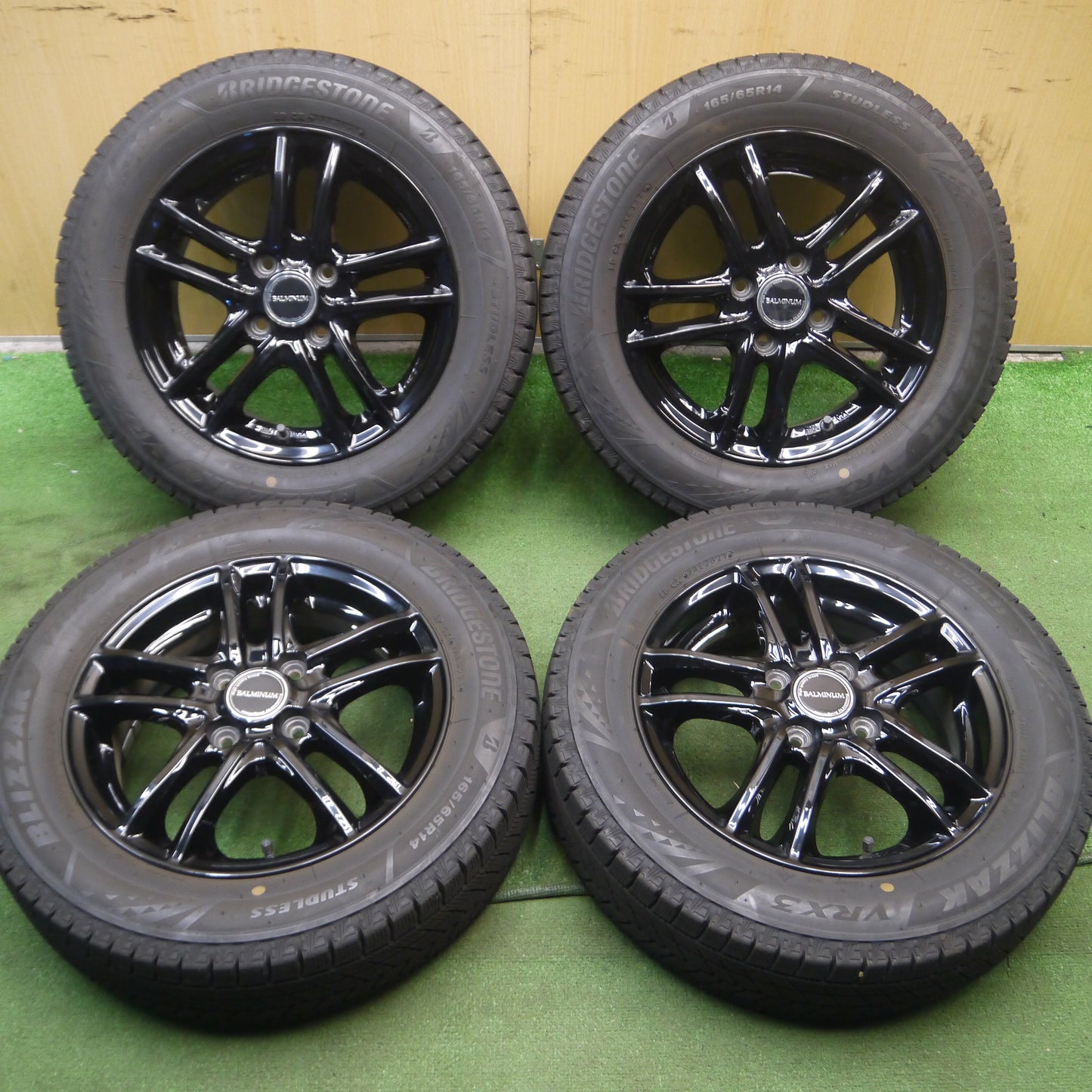 *送料無料*バリ溝！21年！キレイ！8.5分★スタッドレス 165/65R14 ブリヂストン ブリザック VRX3 BALMINUM バルミナ 14インチ PCD100/4H★3101005Hス