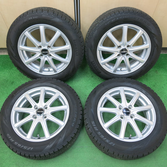 [送料無料]バリ溝！キレイ！9分★スタッドレス 175/65R15 ピレリ アイスアシンメトリコ SPORT RUOTA 15インチ PCD100/4H★3033001ヒス