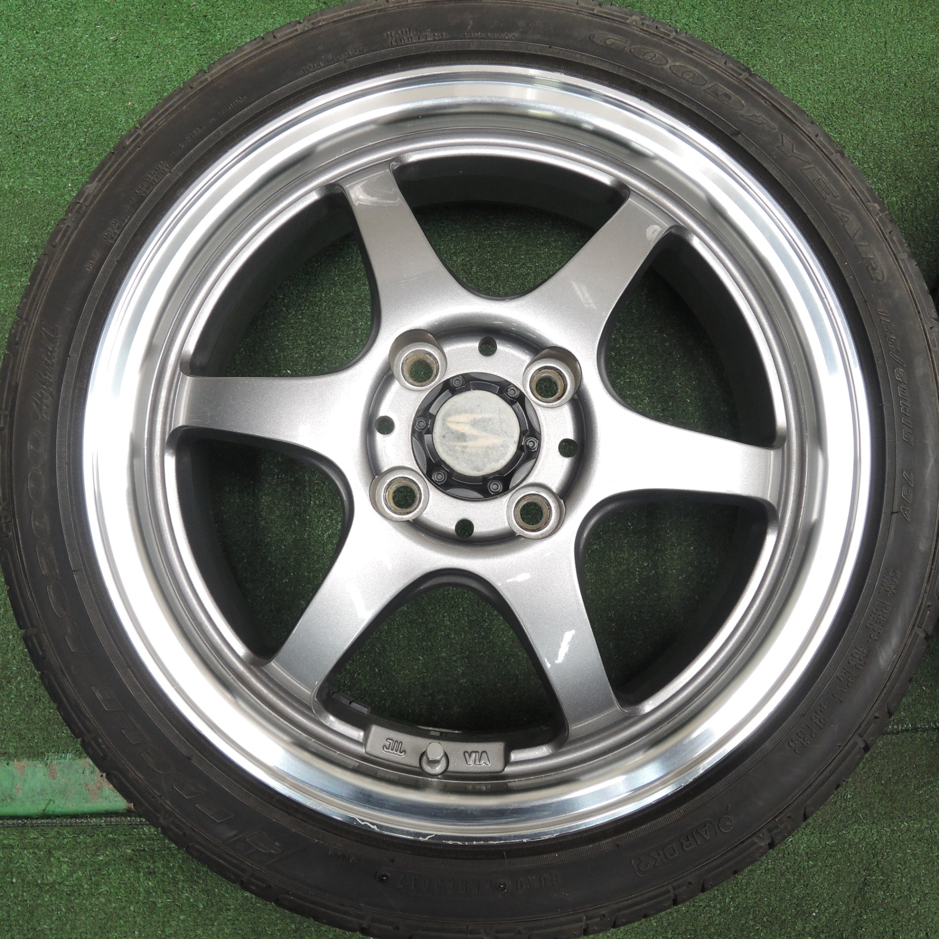 *送料無料* バリ溝！9分★S-HOLD 165/50R15 グッドイヤー イーグル LS2000 hybrid2 15インチ  PCD100/4H★4021719HAノ