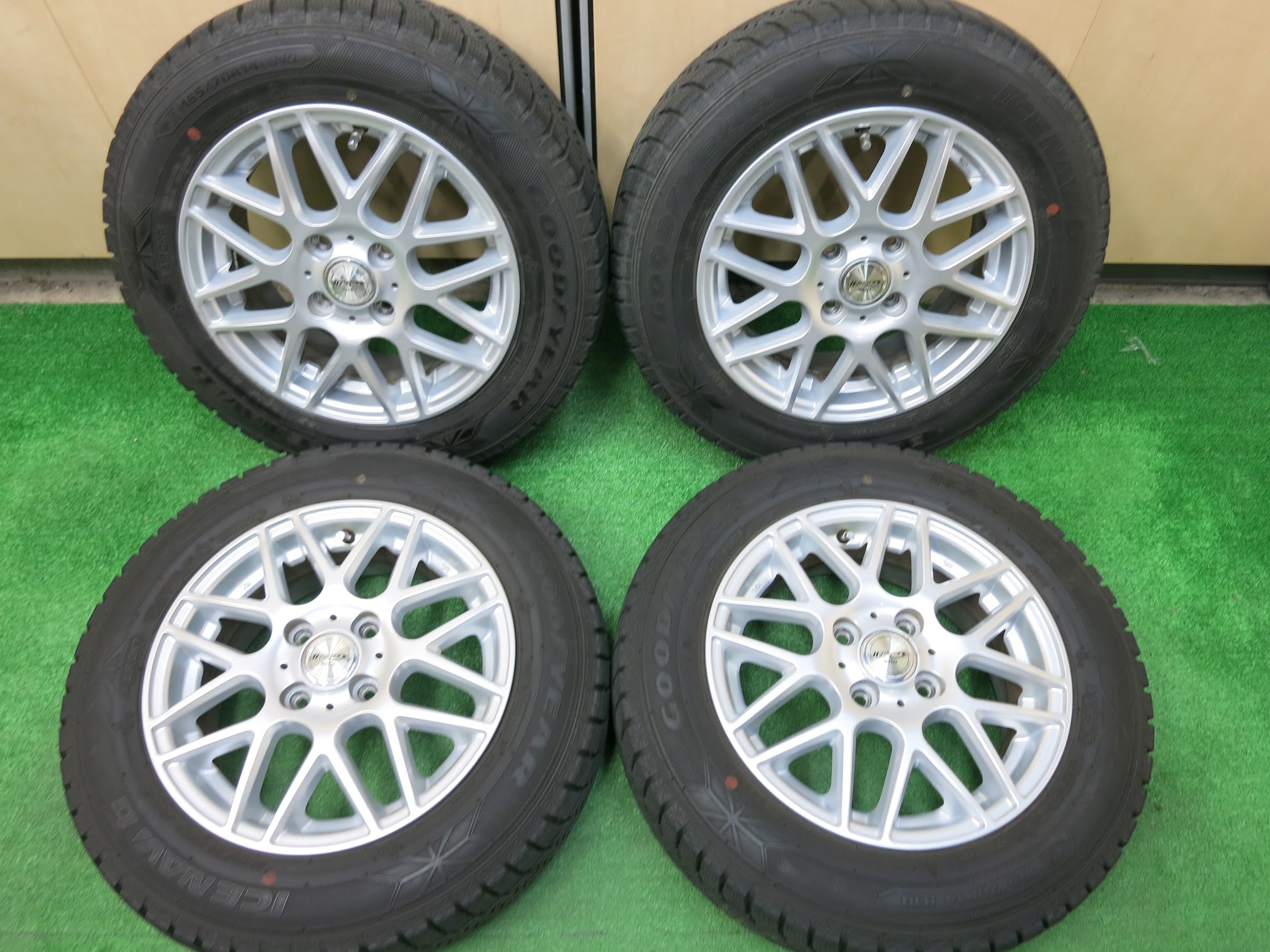 [送料無料]バリ溝！9分★スタッドレス 165/70R14 グッドイヤー アイスナビ6 D.O.S. GaviaLⅡ DOS 14インチ  PCD100/4H★2121309ヒス