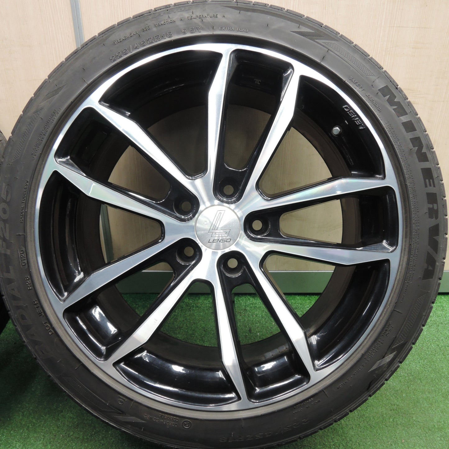 *送料無料* 4本価格！20年★LENSO 225/45R18 ミネルバ ラジアル F205 レンソ 18インチ PCD114.3/5H★4020305HAノ