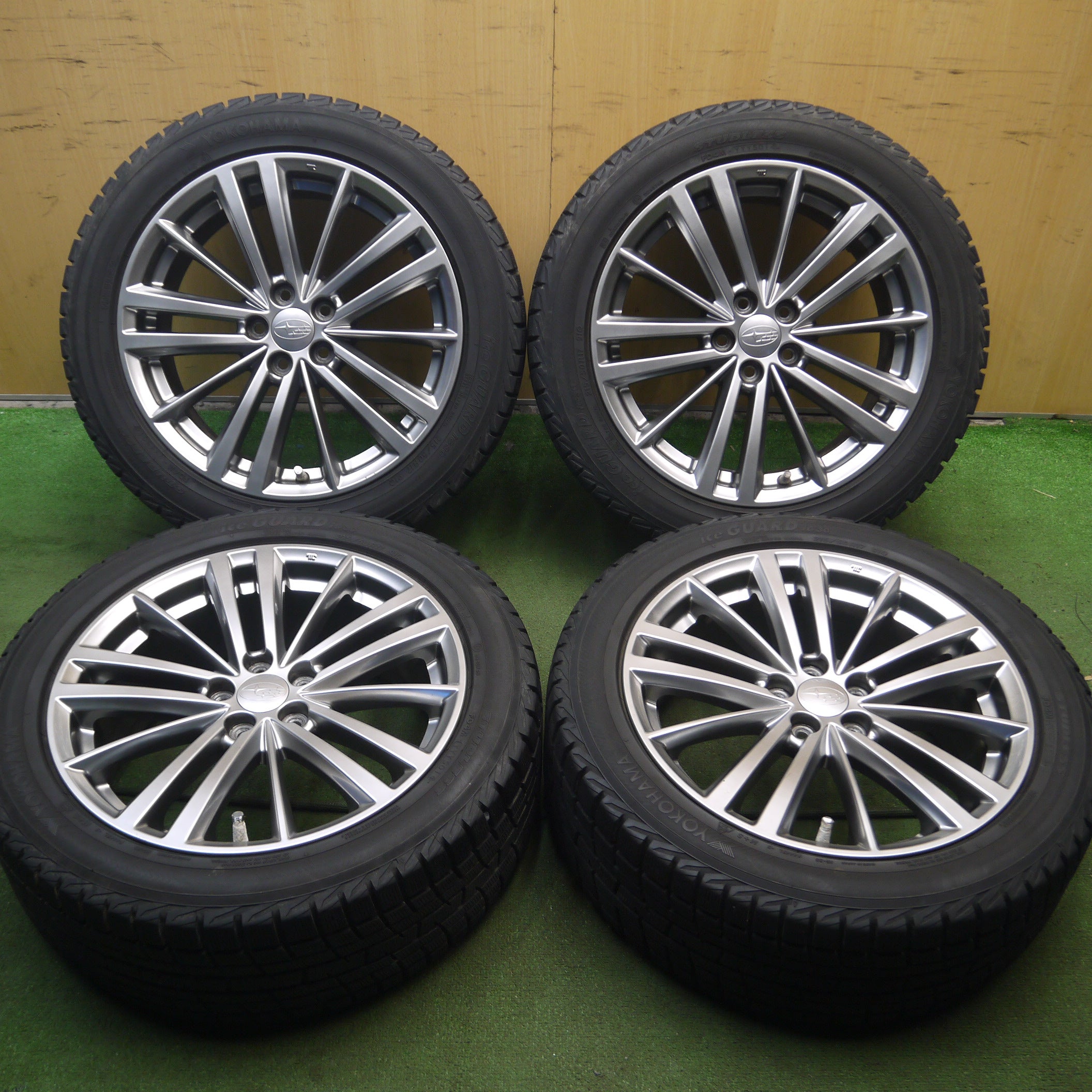 *送料無料*バリ溝！キレイ！9分★スバル GP7 インプレッサ スポーツ 純正 215/50R17 スタッドレス ヨコハマ アイスガード iG30  17インチ PCD100/5H★4011601Hス