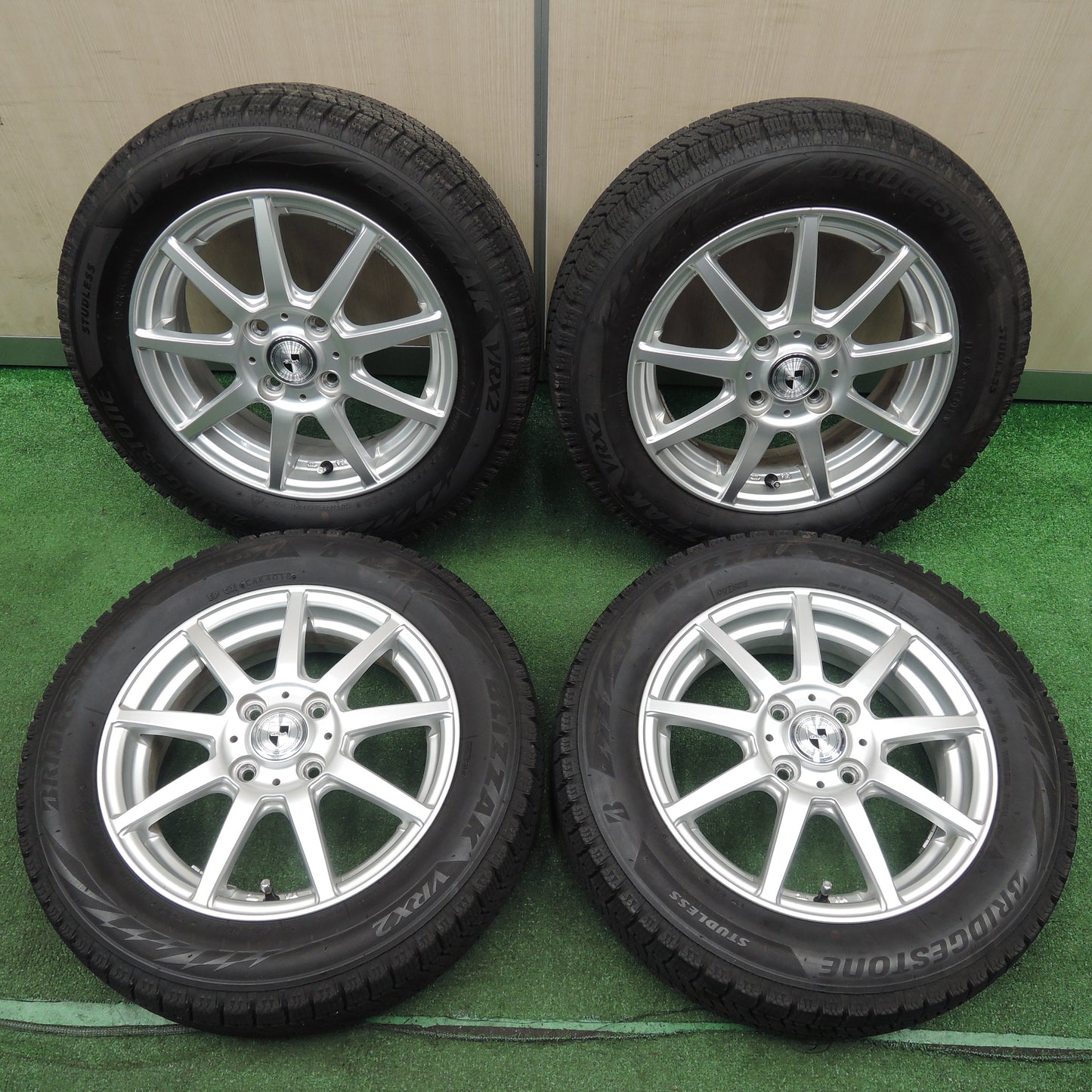 *送料無料*バリ溝！キレイ！9.5分★スタッドレス 165/65R14 ブリヂストン ブリザック VRX2 GMach 14インチ PCD100/4H★3120503NJス