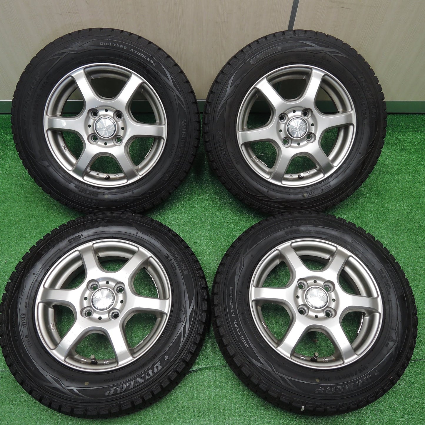 [送料無料]4本価格★スタッドレス 145/80R13 LAYCEA -02- ダンロップ ウインターマックス WM01 レイシア 13インチ PCD100/4H★3081001NJス