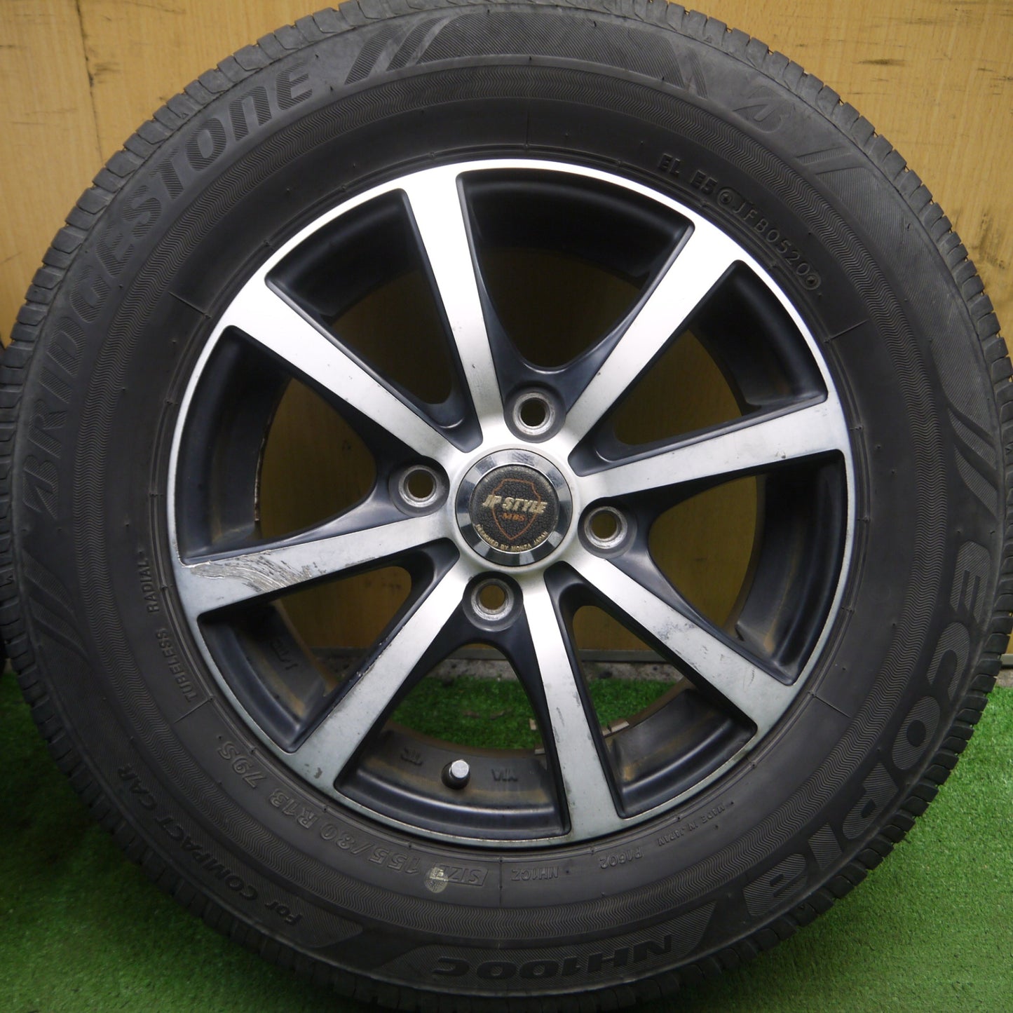 *送料無料* 4本価格★155/80R13 ブリヂストン エコピア NH100C JP STYLE MBS MONZA 13インチ PCD100/4H★4030808Hノ