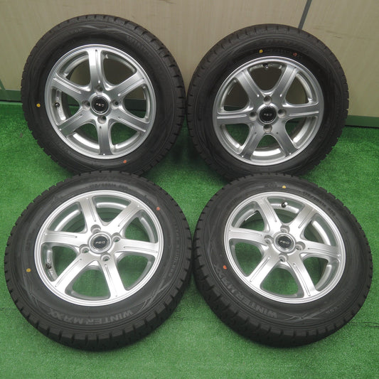 [送料無料]超バリ溝！キレイ！ほぼ10分★スタッドレス 175/65R14 ダンロップ ウインターマックス WM01 FEID 社外 アルミ 14インチ PCD100/4H★3080701SYス