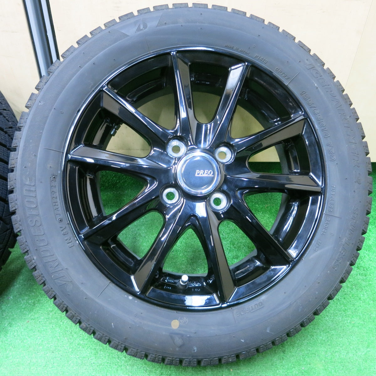 *送料無料* バリ溝！22年！キレイ！9分★スタッドレス 155/65R14 ブリヂストン アイスパートナー2 PREO プレオ 14インチ PCD100/4H★4022010イス