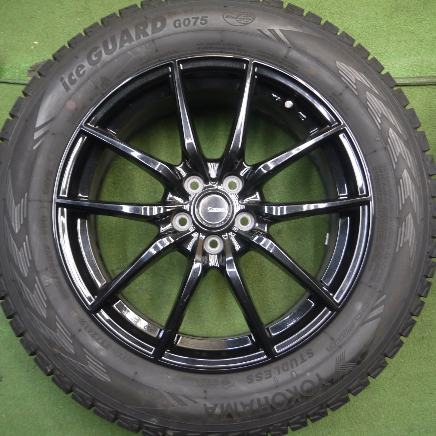 *送料無料* バリ溝！キレイ！9.5分★フォレスター XV等 G.speed 225/60R17 スタッドレス ヨコハマ アイスガード G075 Gスピード PCD100/5H★4030803Hス