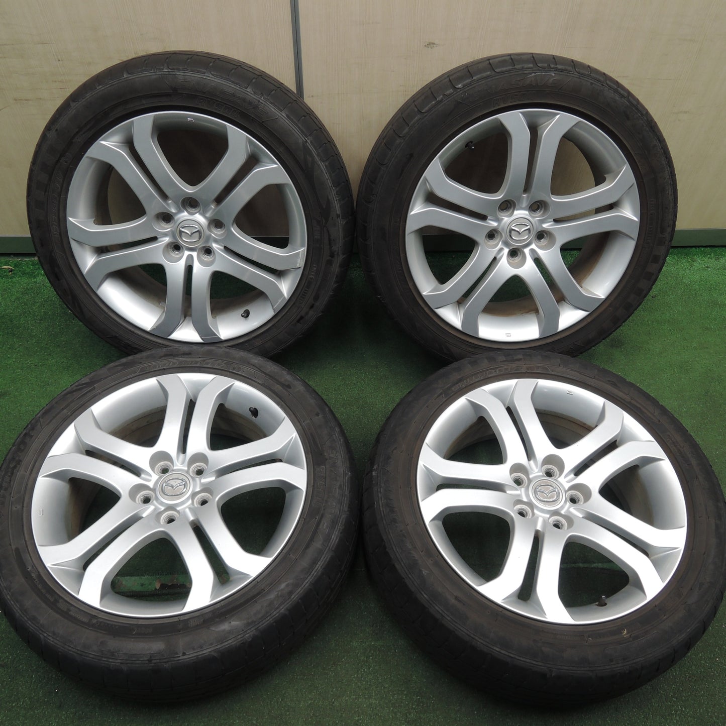 *送料無料* キレイ★マツダ MPV 純正 215/55R18 ダンロップ エナセーブ RV504 18インチ PCD114.3/5H★4021009HAノ