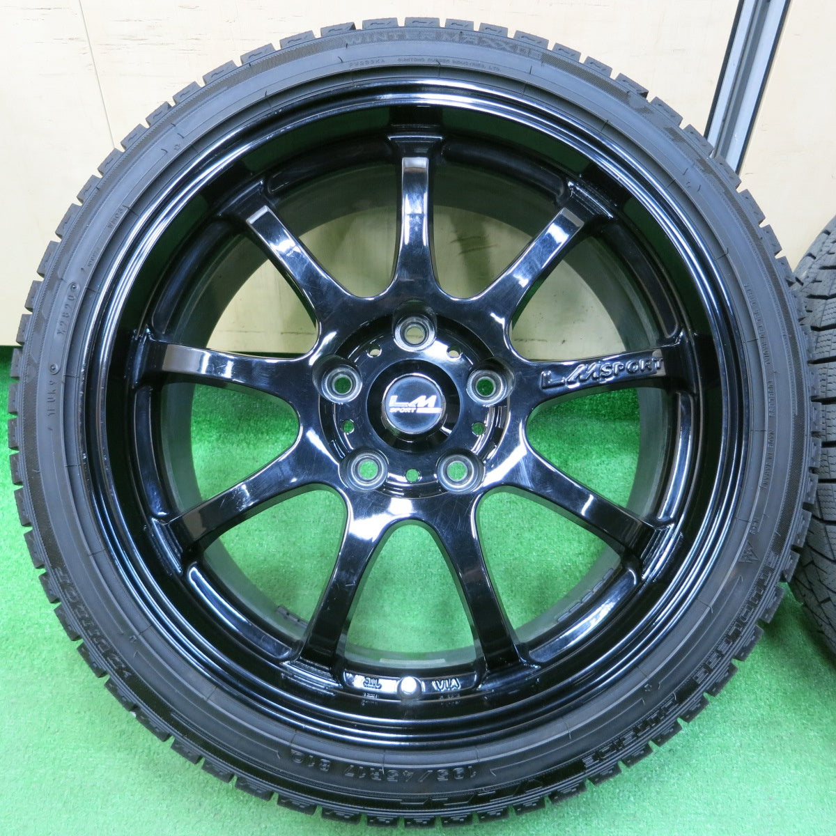 *送料無料* バリ溝！20年！9.5分★スタッドレス LM SPORT 195/45R17 ダンロップ ウインターマックス 03 LMスポーツ 17インチ PCD114.3/5H★4021706イス