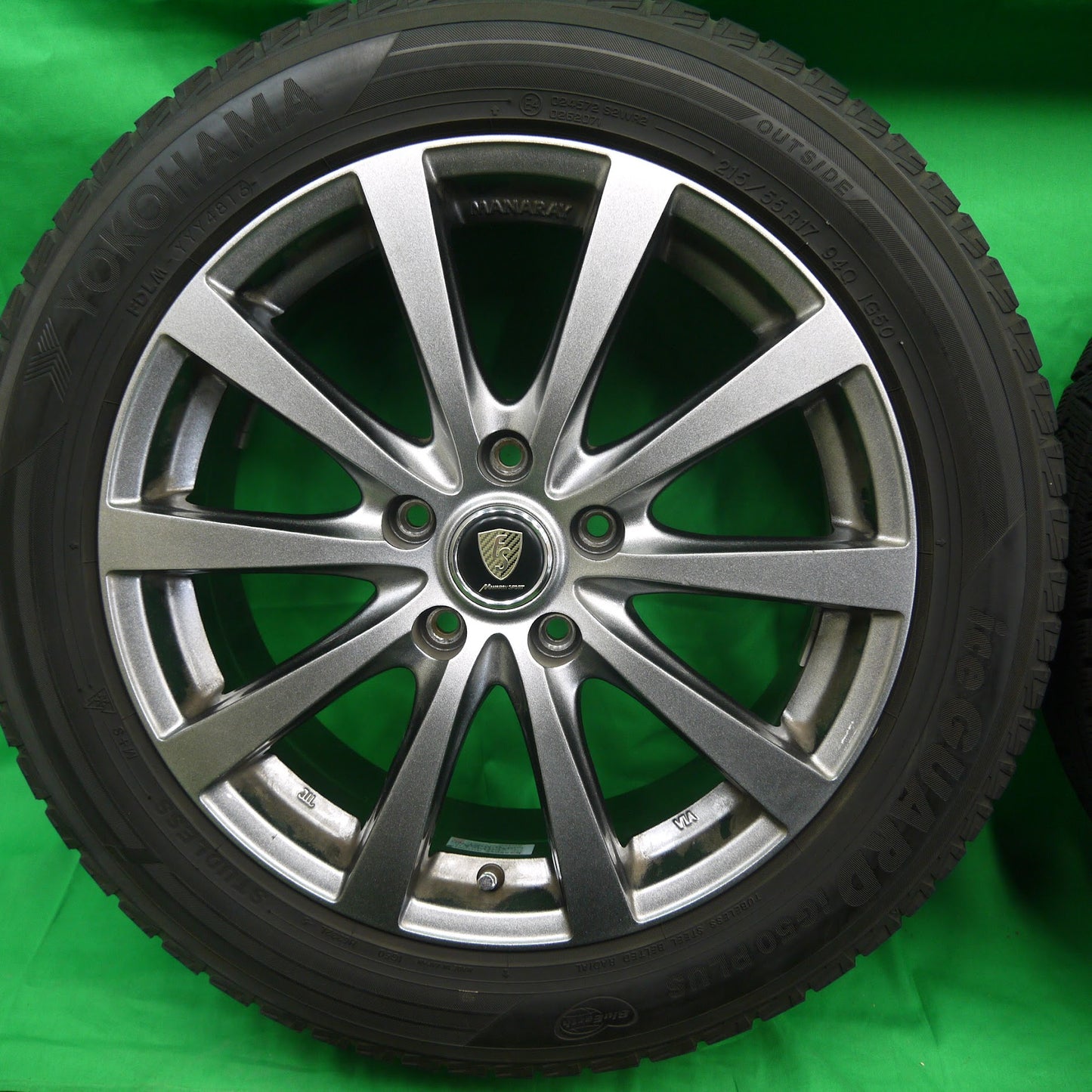 [送料無料]バリ溝！キレイ！8.5分★スタッドレス 215/55R17 ヨコハマ アイスガード iG50 プラス MANARAY SPORT マナレイスポーツ PCD114.3/5H★3062404Iス