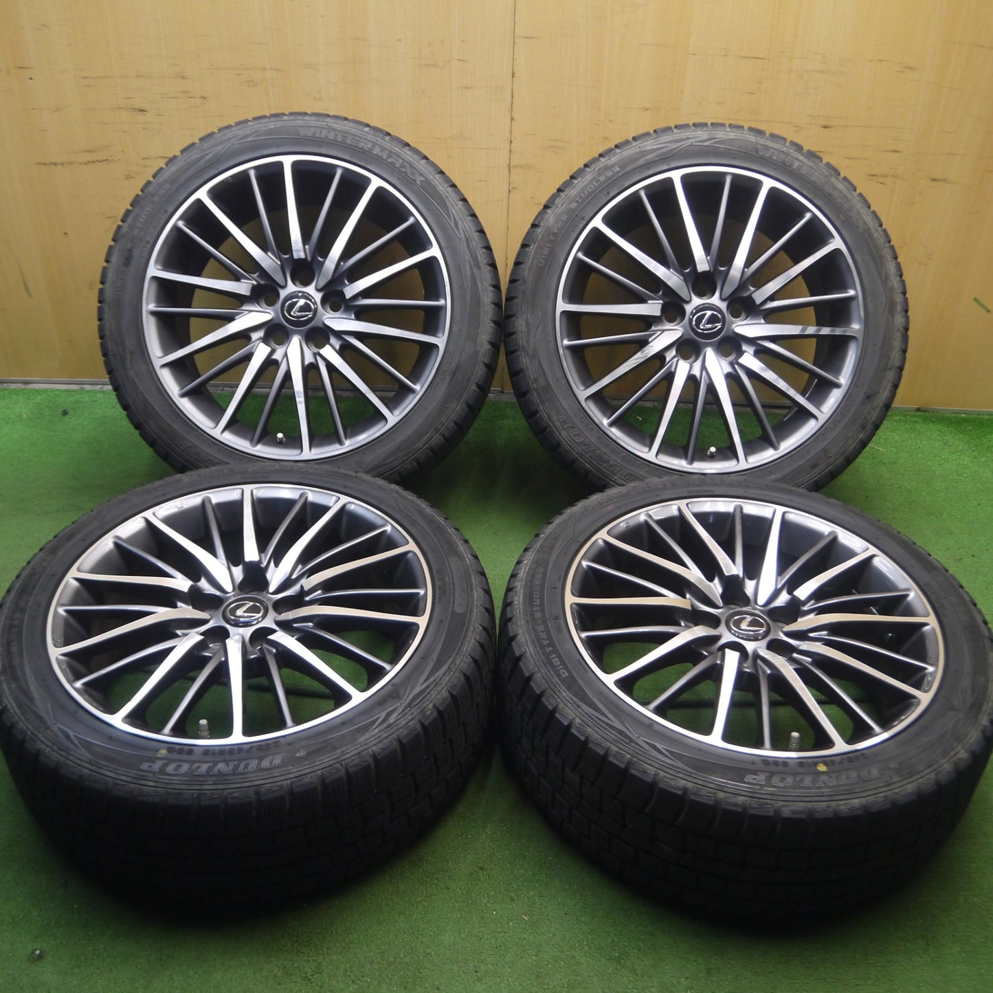 *送料無料* センサー付！バリ溝！キレイ！9分★レクサス LS600 Fスポーツ 純正 245/45R19 スタッドレス ダンロップ ウインターマックス WM01 PCD120/5H★4022008Hス