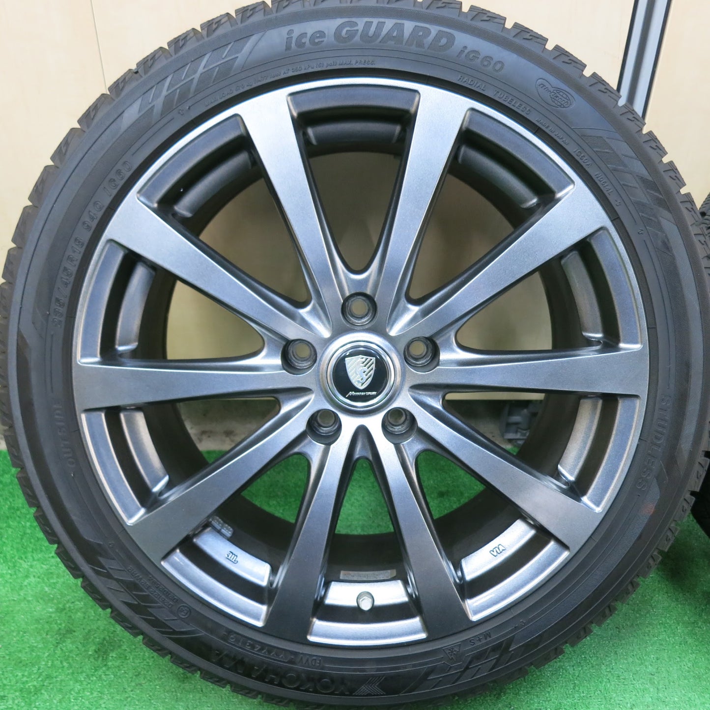 [送料無料]バリ溝！19年！キレイ！9.5分以上★スタッドレス 235/45R18 ヨコハマ アイスガード iG60 MANARAY SPORT マナレイスポーツ PCD114.3/5H★3041903ヒス