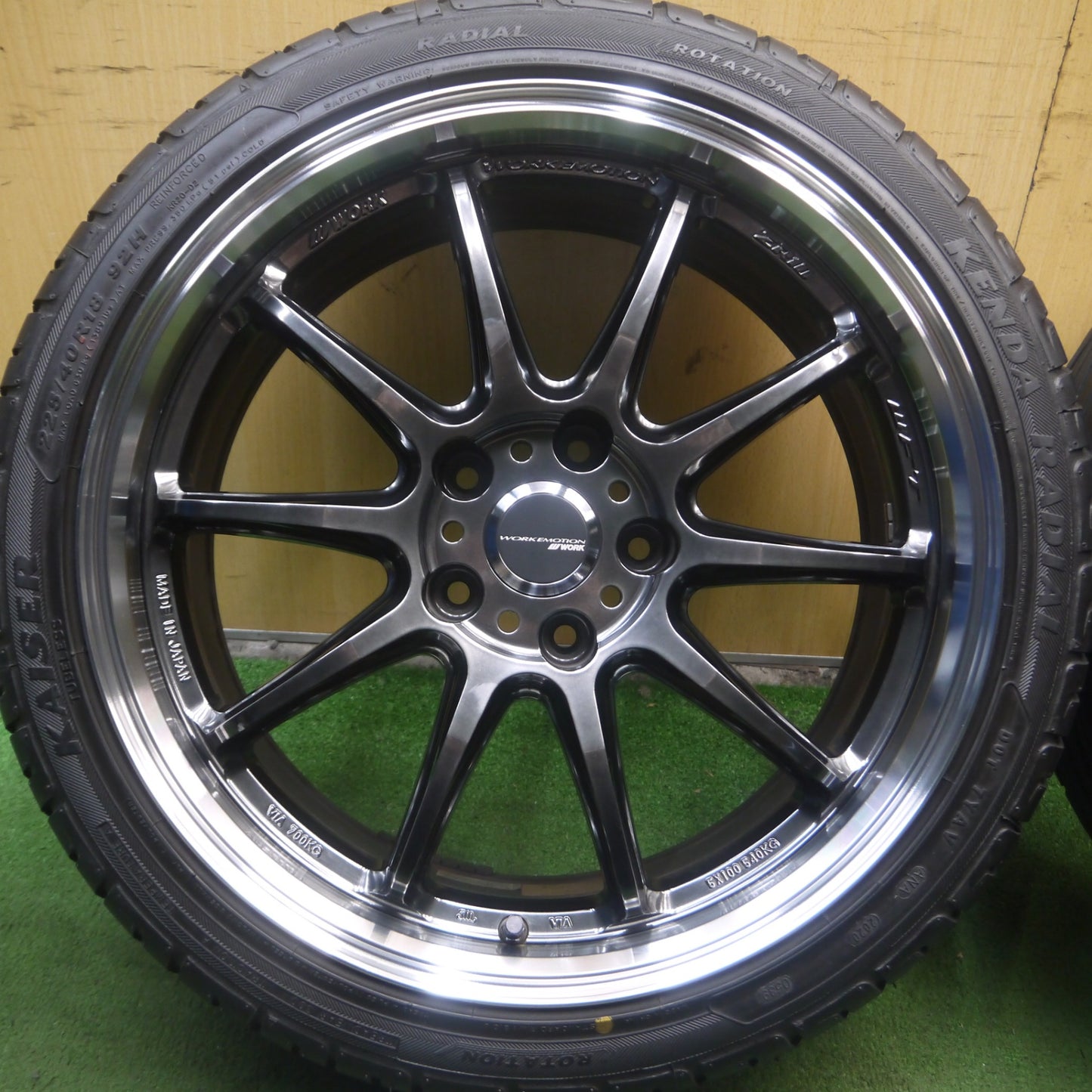 *送料無料* バリ溝！20年！綺麗！9.5分★WORK EMOTION ZR10 WFT EMTZR10 225/40R18 255/35R18 ケンダ カイザー ワーク PCD114.3/5H★4030601Hノ