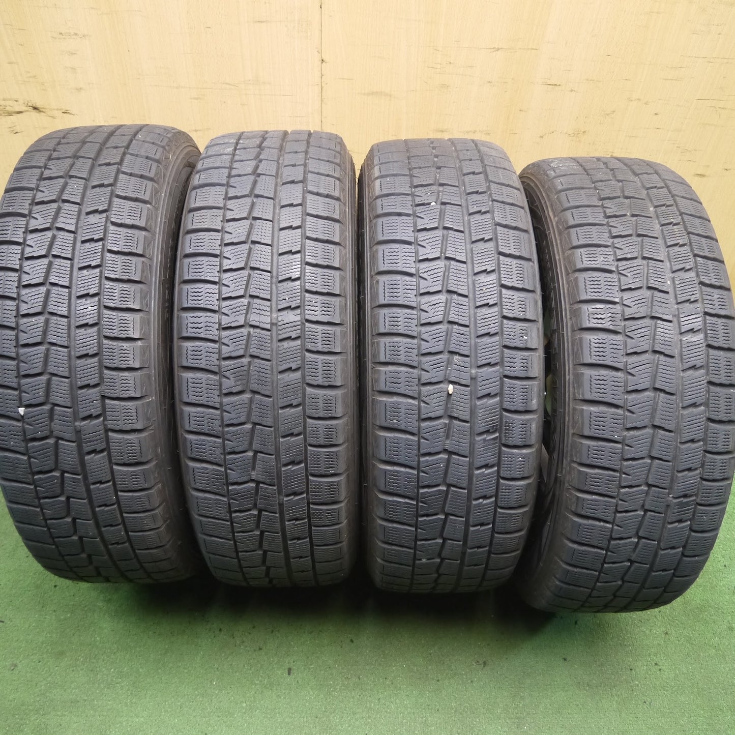 [送料無料]バリ溝！19年！キレイ！9分★スタッドレス 195/65R15 ダンロップ ウインターマックス WM01 AXEL weds アクセル 15インチ PCD114.3/5H★3070702Hス