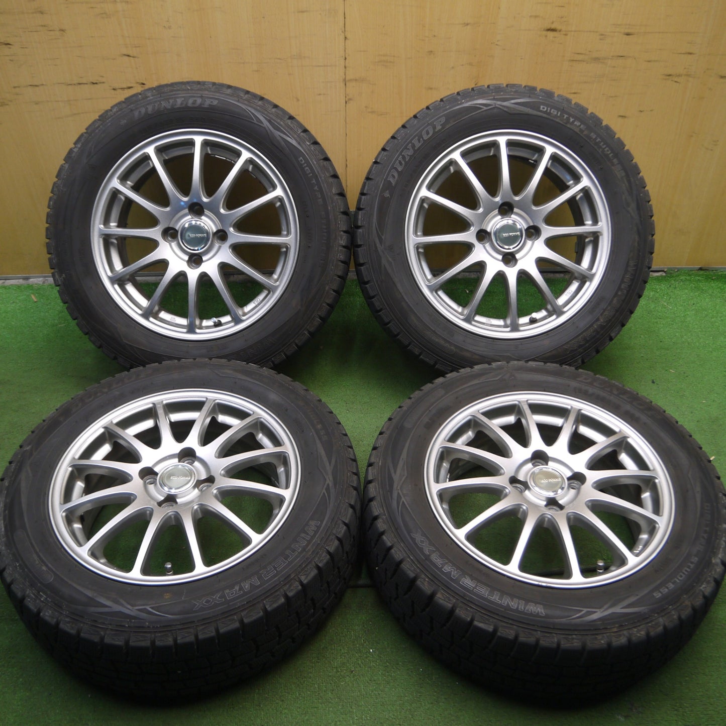 *送料無料* バリ溝！キレイ！9分★スタッドレス 185/65R15 ダンロップ ウインターマックス WM01 ECO FORME エコフォルム PCD100/4H★4022609Hス