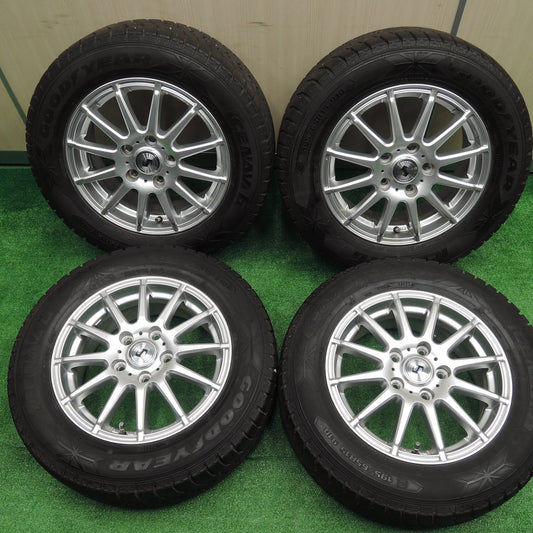 [送料無料]バリ溝！8.5分★スタッドレス 195/65R15 グッドイヤー アイスナビ6 社外 アルミ ホイール 15インチ PCD114.3/5H★3072410IHス