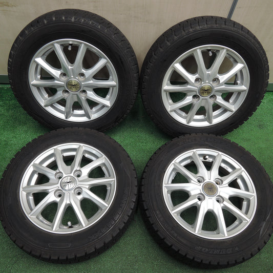 *送料無料*バリ溝！21年！9.5分★スタッドレス 155/65R13 ダンロップ ウインターマックス WM02 EURO SPEED SPIDER-S 13インチ PCD100/4H★3122306HAス