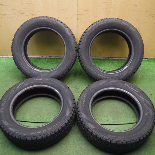 [送料無料]バリ溝！19年！9.5分以上★スタッドレス 175/65R15 ピレリ アイスアシンメトリコ タイヤ アクア ヴィッツ 等★3083006Hスタ