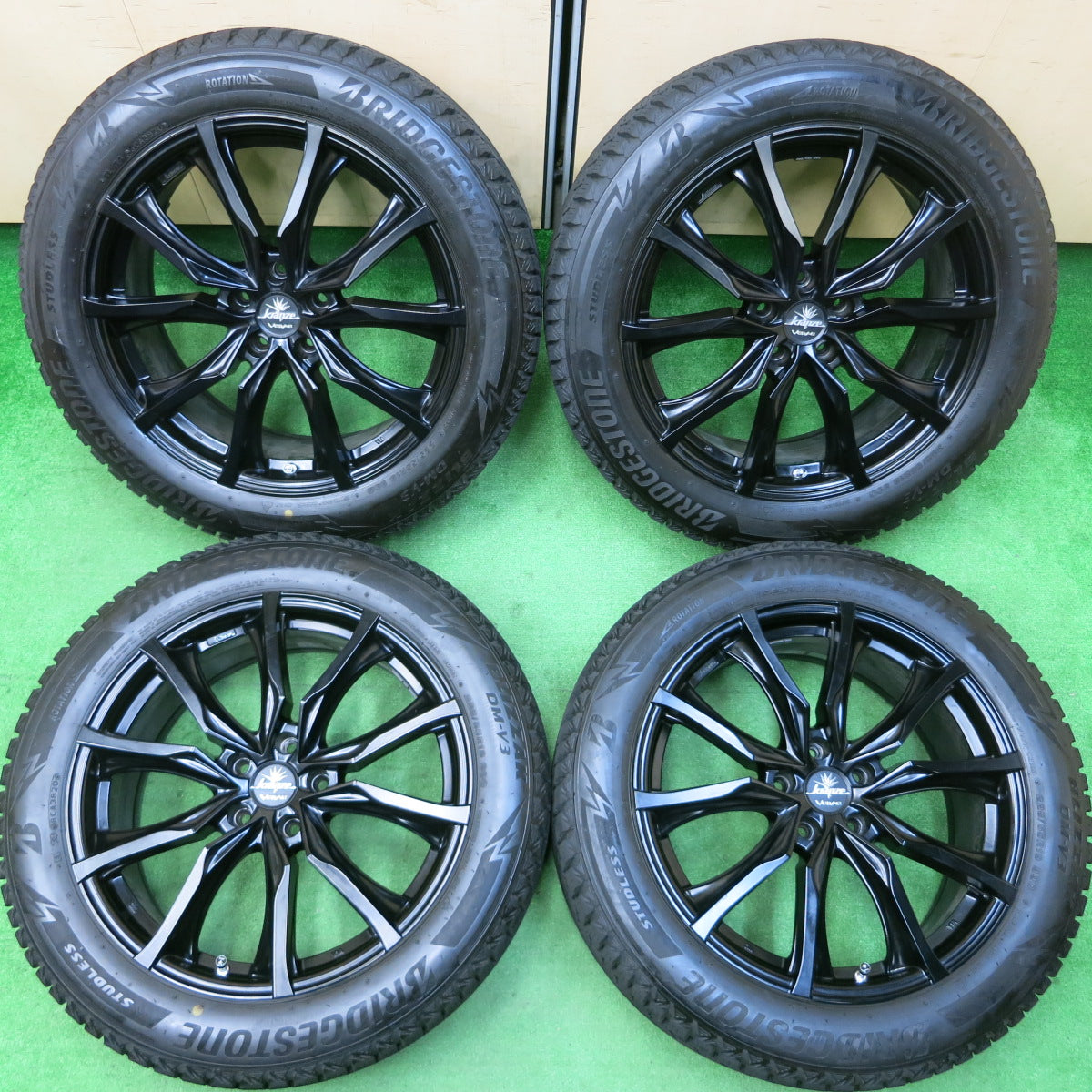 *送料無料*バリ溝！20年！美品！9.5分★kranze VERAE 225/55R19 スタッドレス ブリヂストン ブリザック DM-V3 クレンツェ PCD114.3/5H★3121501イス