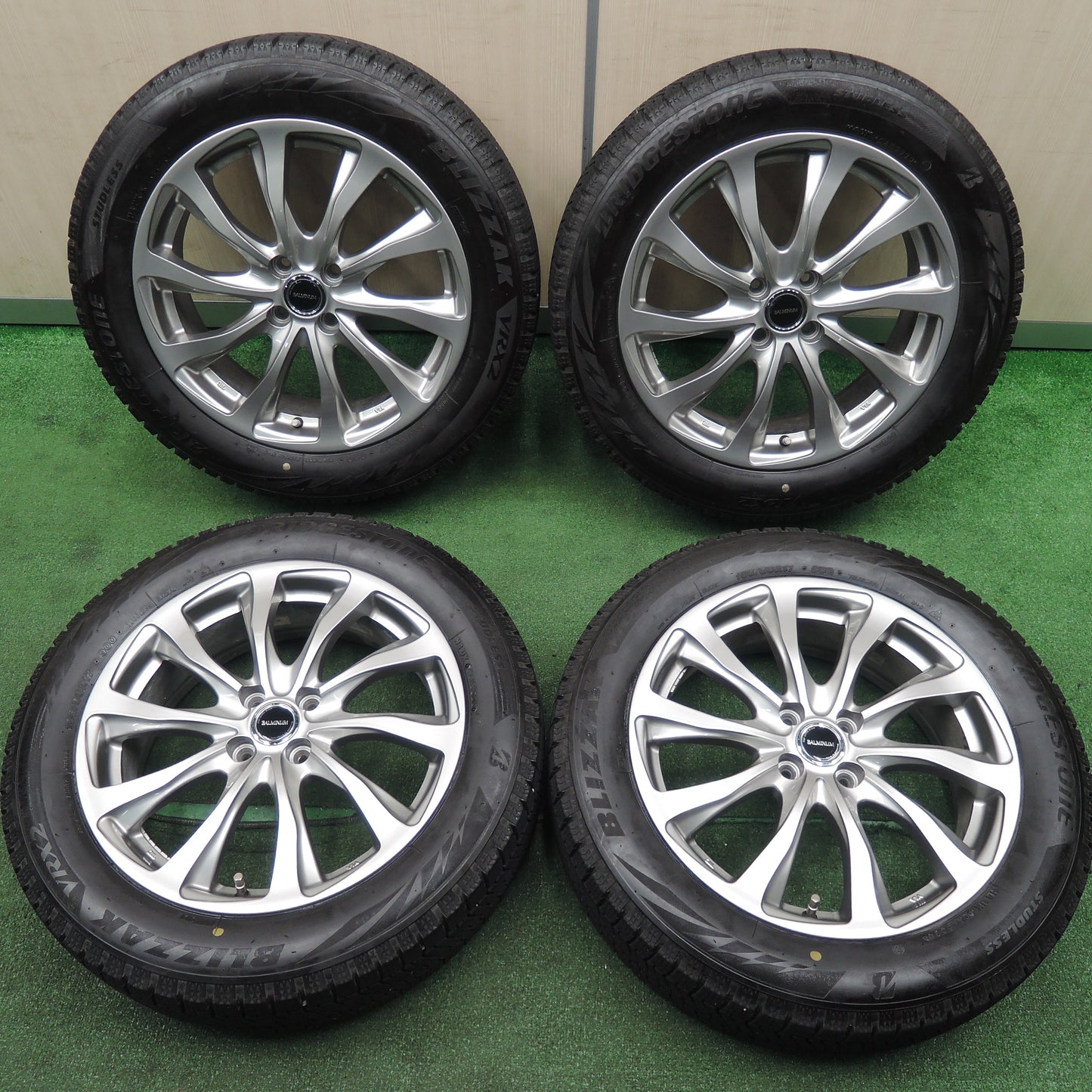 *送料無料*バリ溝！20年！キレイ！9分★スタッドレス 195/60R17 ブリヂストン ブリザック VRX2 BALMINUM バルミナ 17インチ PCD100/4H★3112703TNス