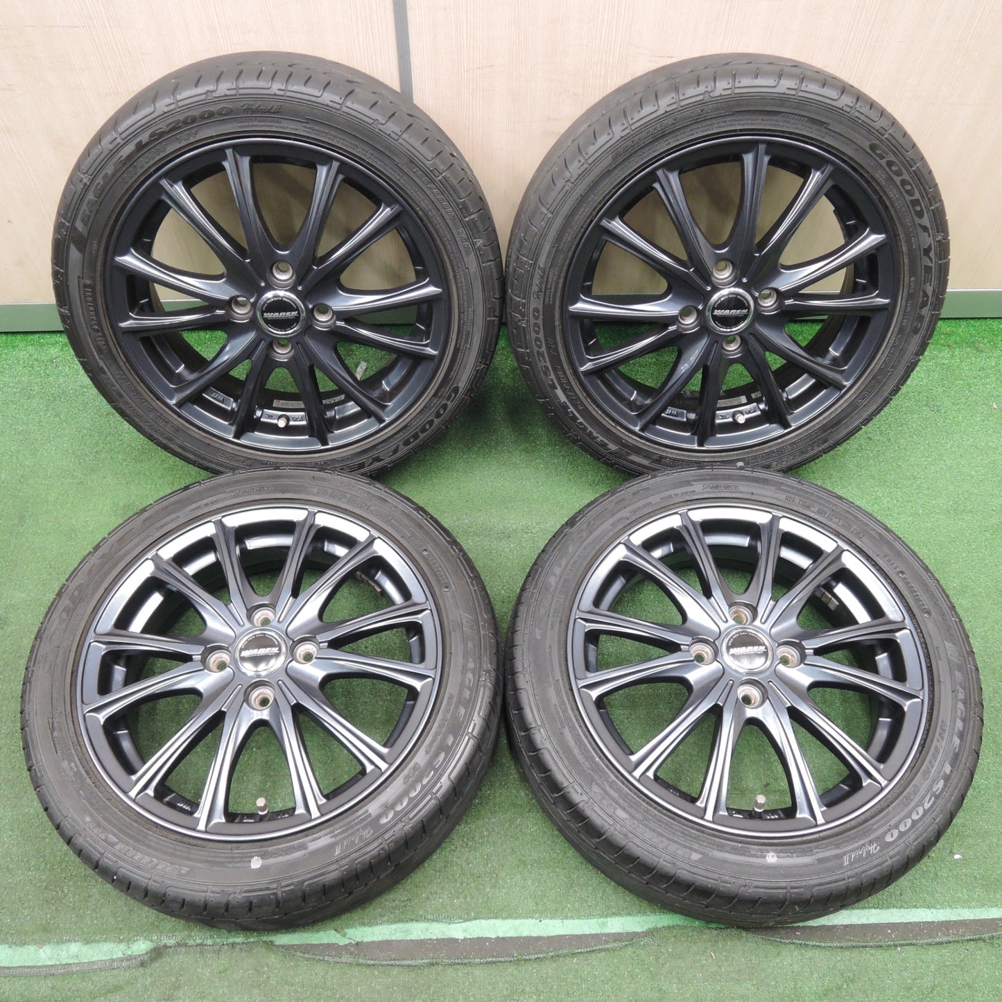 *送料無料* キレイ！21年★165/55R15 グッドイヤー イーグル LS2000 hybrid2 WAREN ヴァーレン 15インチ PCD100/4H★4021902NJノ