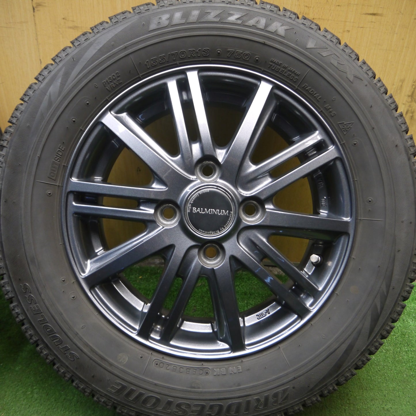 *送料無料* キレイ！20年★スタッドレス 155/70R13 ブリヂストン ブリザック VRX BALMINUM バルミナ 13インチ PCD100/4H★4031103Hス