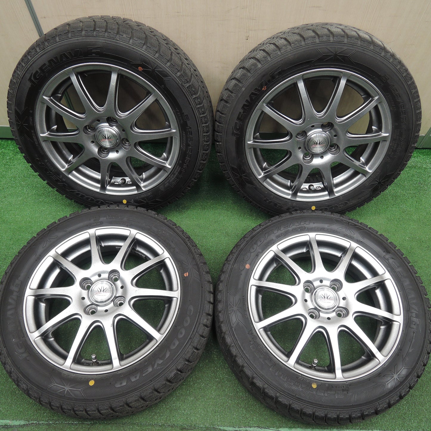 *送料無料*バリ溝！20年！9.5分以上★スタッドレス 155/65R14 グッドイヤー アイスナビ6 LOXARNY SPORT ロクサーニ 14インチ PCD100/4H★3120908HAス