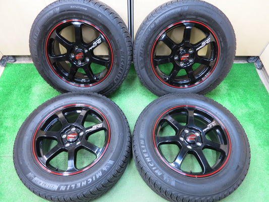 [送料無料]超バリ溝！20年！綺麗！9.5分以上★スタッドレス RMP RACING 225/65R17 ミシュラン X-ICE SNOW SUV RMPレーシング 17インチ PCD114.3/5H★2121204ヒス