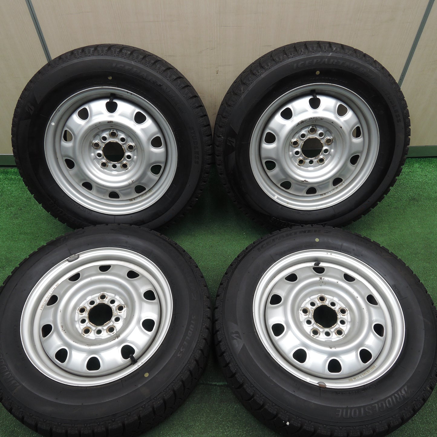 *送料無料*バリ溝！21年！ほぼ10分★スタッドレス 195/65R15 ブリヂストン アイスパートナー2 TOPY スチール 15インチ PCD100 114.3/5H マルチ★3120216HAス