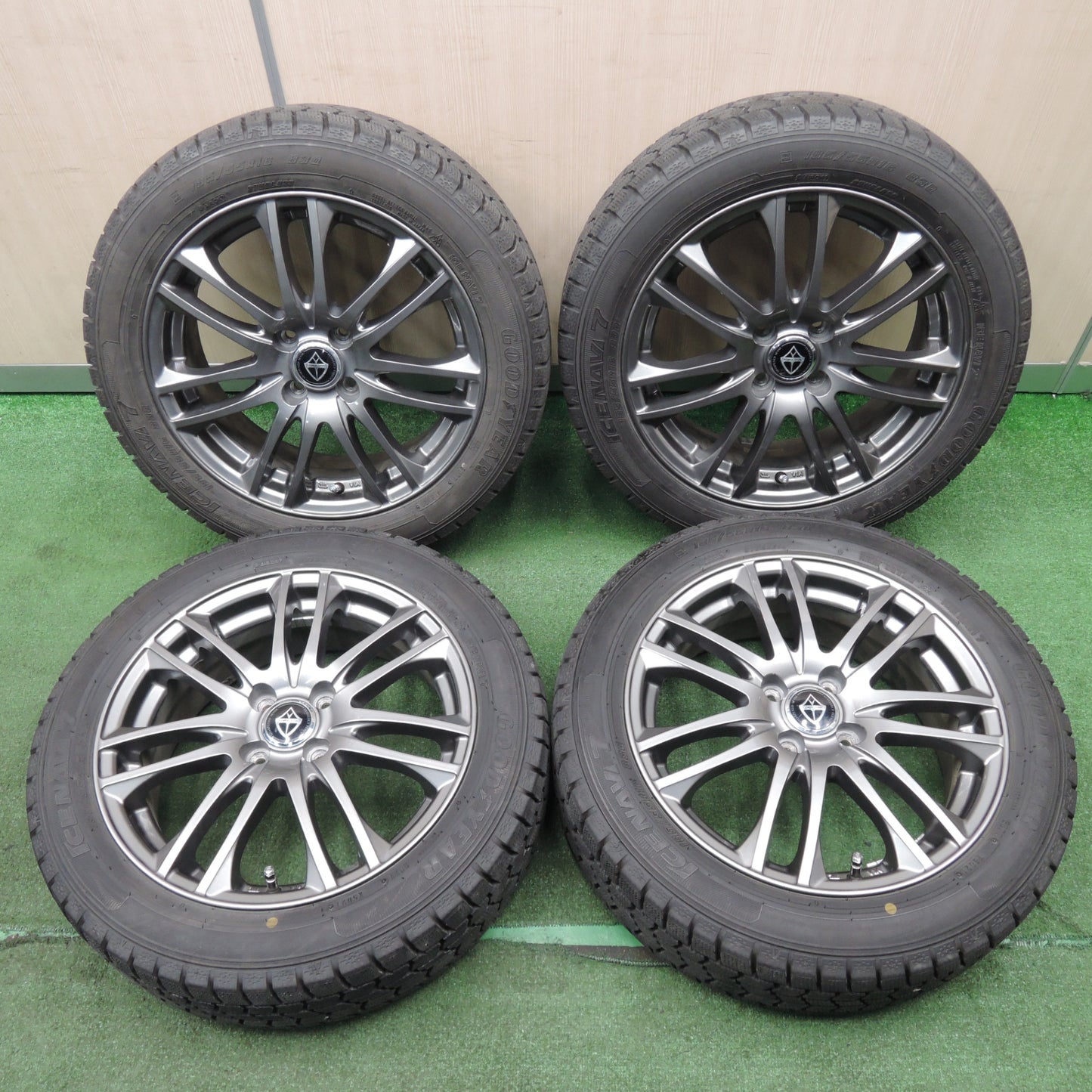 *送料無料* バリ溝！21年！キレイ！8.5分★スタッドレス 185/55R16 グッドイヤー アイスナビ7 VELVA ヴェルヴァ 16インチ PCD100/4H★4021613NJス