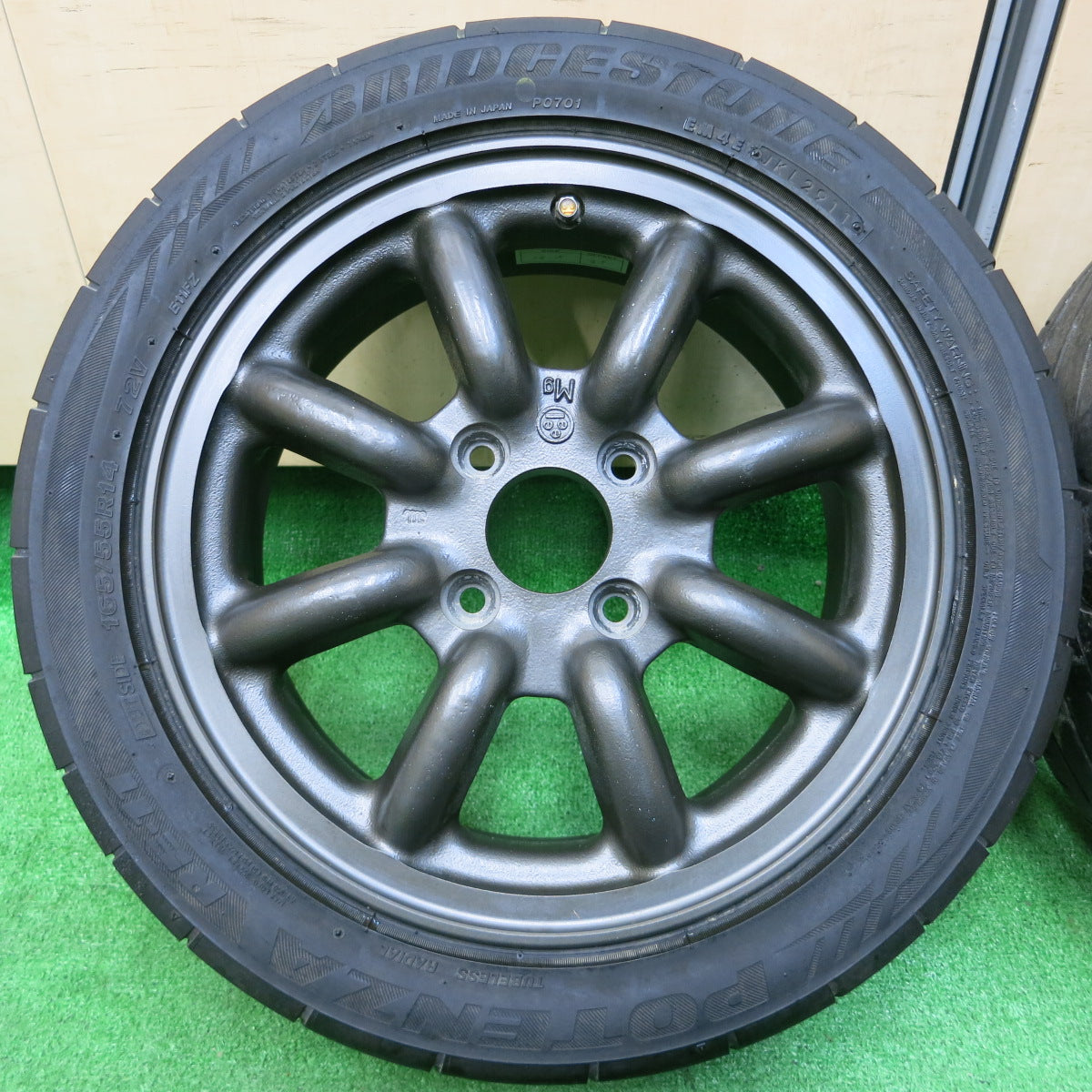 *送料無料*キレイ★RS ワタナベ 165/55R14 ブリヂストン ポテンザ RE-11 14インチ PCD100/4H★3120210イノ