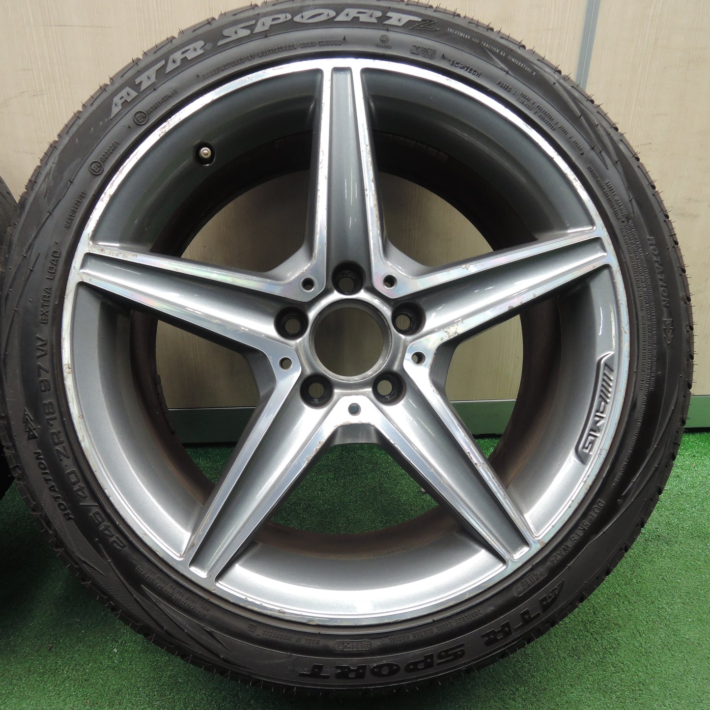 *送料無料*バリ溝！20年！9分★ベンツ W205 Cクラス 純正 AMG 225/45R18 245/40R18 ATR SPORT2 18インチ PCD112/5H★3120211HAノ