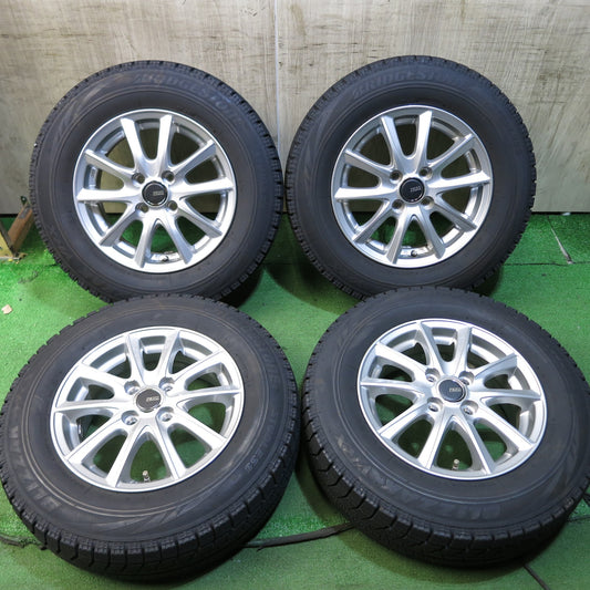 [送料無料]バリ溝！19年！キレイ！9.5分★スタッドレス 185/70R14 ブリヂストン ブリザック VRX PREO 社外 アルミ 14インチ PCD100/4H★3042610Hス