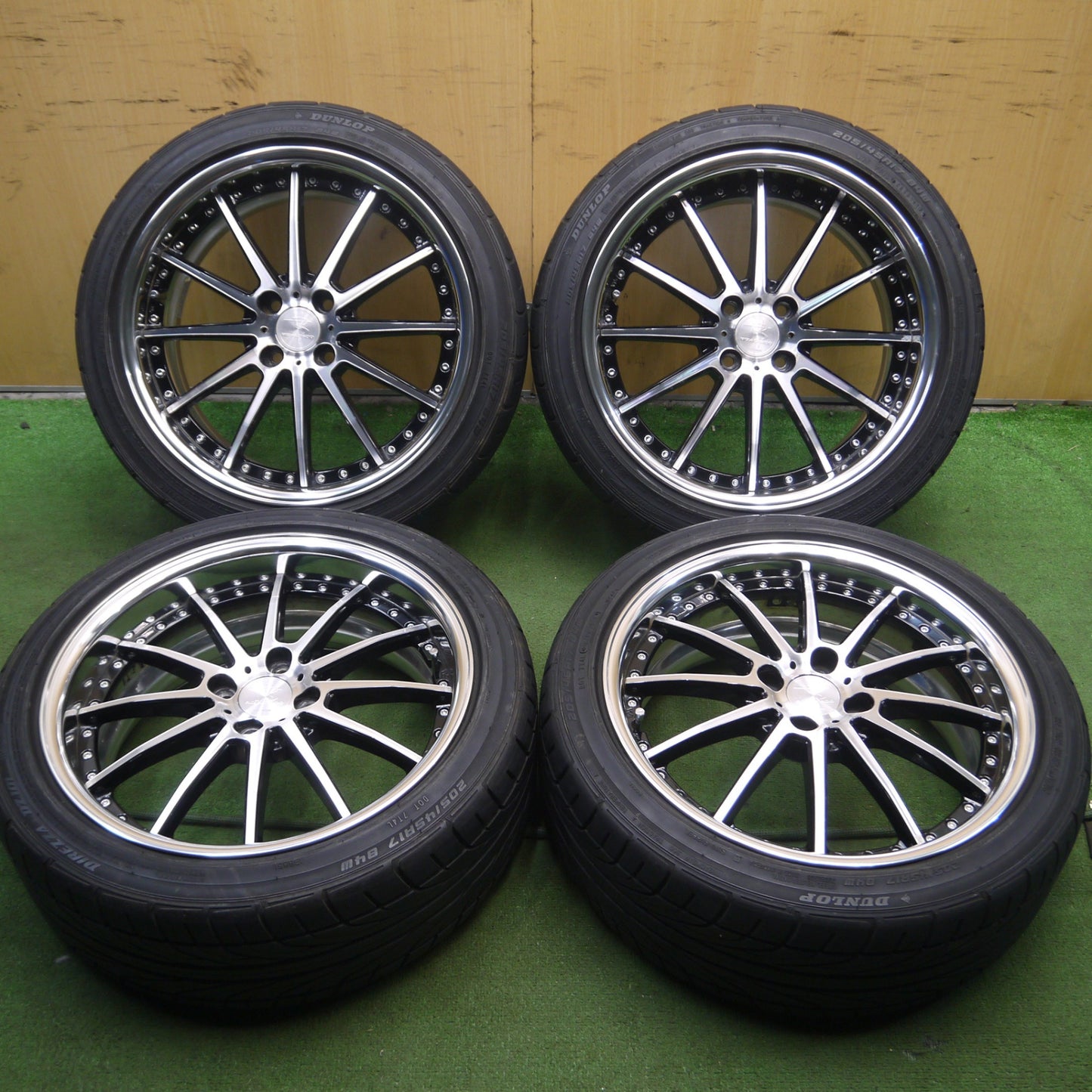 *送料無料* バリ溝！9分★WORK RIZALTADO 205/45R17 ダンロップ ディレッツァ DZ101 ワーク リザルタード 17インチ PCD100/4H★4031203Hノ