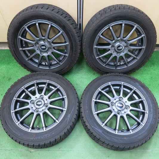 [送料無料]バリ溝！19年！キレイ！9.5分以上★スタッドレス 165/60R14 ダンロップ ウインターマックス WM02 TEAD テッド 14インチ PCD100/4H★3053101ヒス