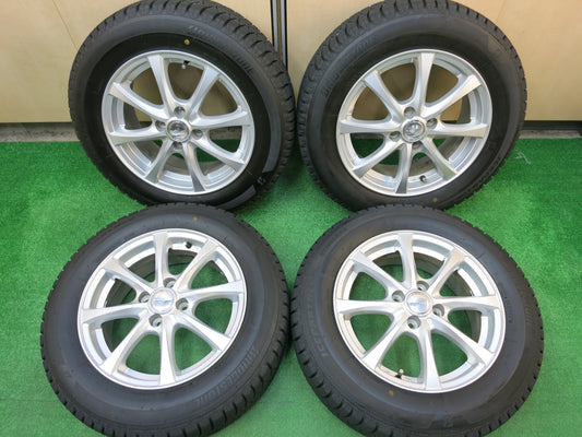 [送料無料]バリ溝！21年！綺麗！ほぼ10分★スタッドレス 185/65R15 ブリヂストン アイスパートナー2 ENERGYLINE エナジーライン 15インチ PCD100/4H★2121306ヒス