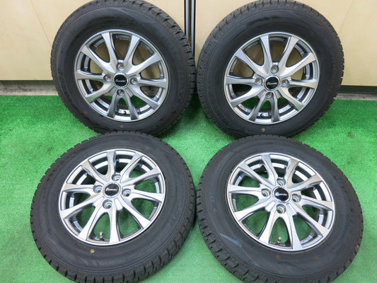 [送料無料]バリ溝！22年！綺麗！ほぼ10分★スタッドレス 145/80R13 ダンロップ ウインターマックス WM02 Exceeder エクシーダー 13インチ PCD100/4H★3031003ヒス