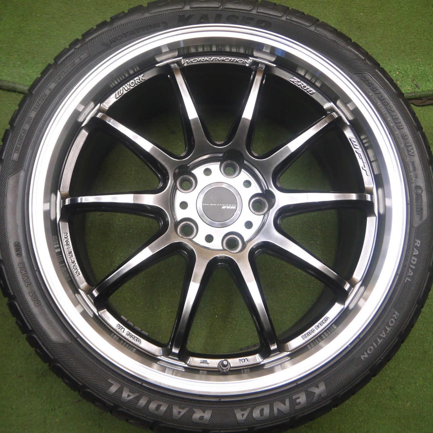 *送料無料* バリ溝！20年！綺麗！9.5分★WORK EMOTION ZR10 WFT EMTZR10 225/40R18 255/35R18 ケンダ カイザー ワーク PCD114.3/5H★4030601Hノ