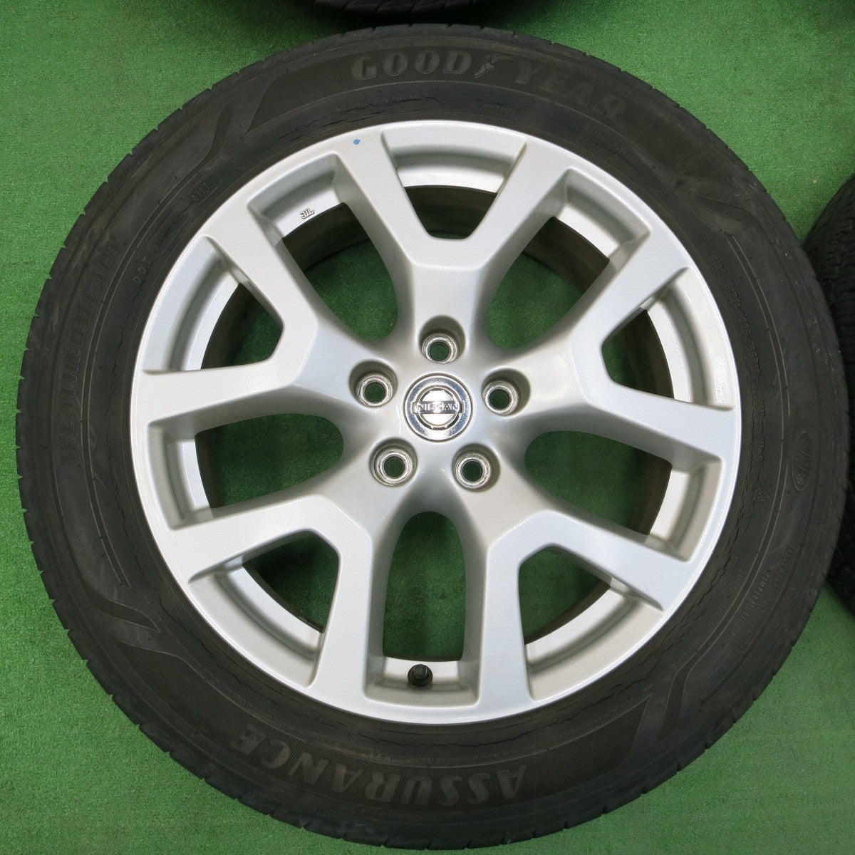 *送料無料* キレイ★日産 T31 エクストレイル 純正 225/55R18 グッドイヤー ASSURANCE WEATHERREADY 18インチ PCD114.3/5H★4030601イノ