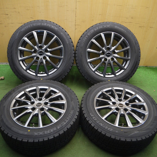 *送料無料* バリ溝！22年！キレイ！ほぼ10分★スタッドレス 205/60R16 ダンロップ ウインターマックス WM02 BALMINUM バルミナ 16インチ PCD114.3/5H★4020205Hス