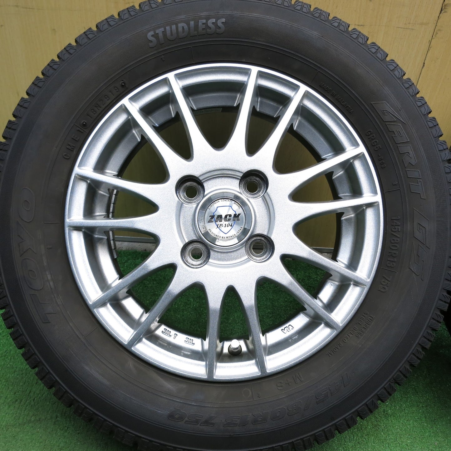 [送料無料]バリ溝！19年！キレイ！8.5分★スタッドレス 145/80R13 トーヨー GARIT G5 ZACK JP-104 MONZA ザック モンツァ 13インチ PCD100/4H★3062309Hス