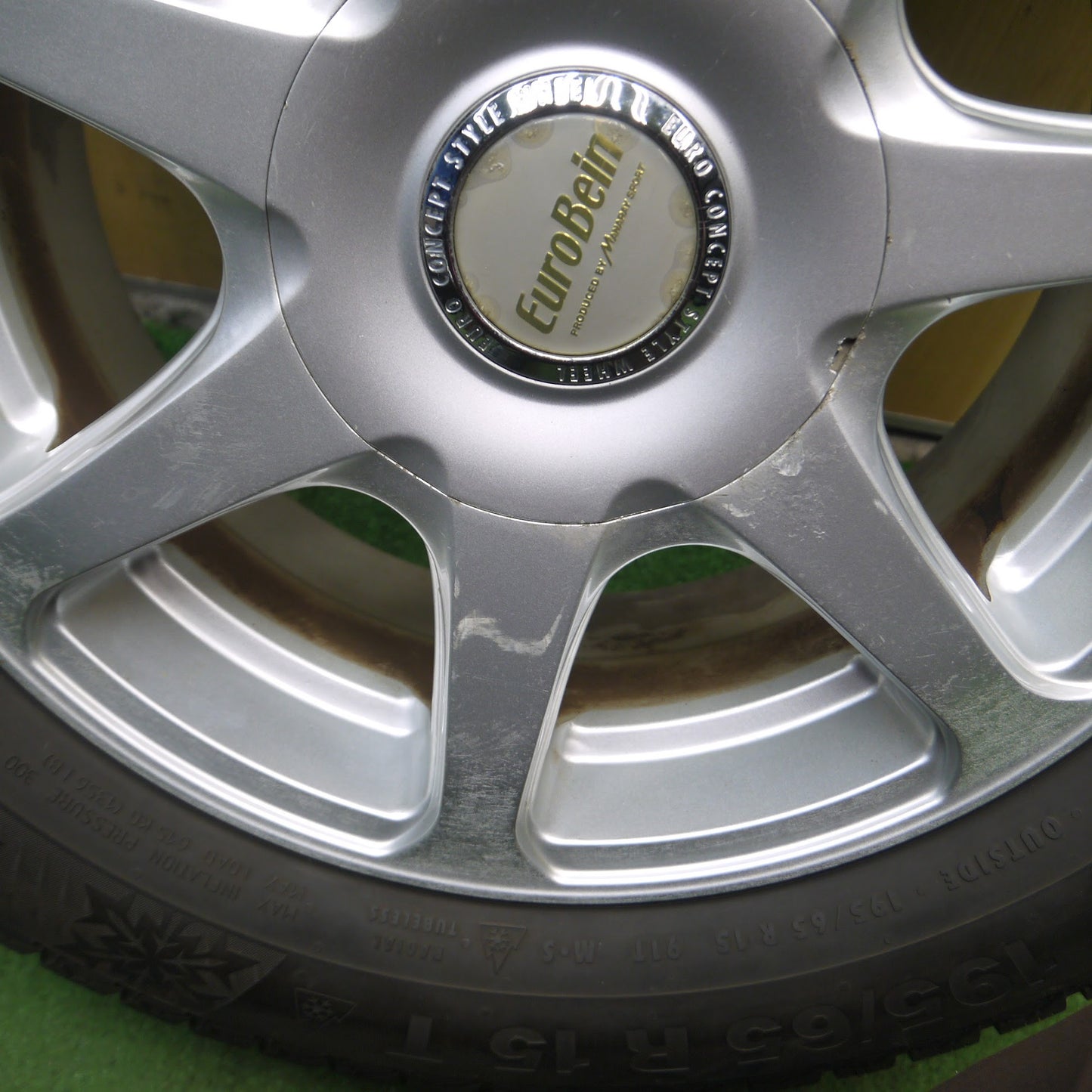 [送料無料]バリ溝！9.5分★スタッドレス 195/65R15 コンチネンタル コンチバイキング コンタクト6 EuroBein MANARAY SPORT PCD100 114.3/5H マルチ★3091202Hス