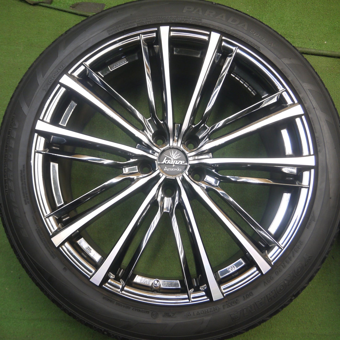 *送料無料* バリ溝！20年！キレイ！8.5分★Kranze Acuerdo 245/45R20 ヨコハマ PARADA Spec-X クレンツェ アクエルド PCD114.3/5H★4030603Hノ