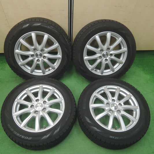 *送料無料* バリ溝！キレイ！9分★スタッドレス 205/60R16 ピレリ アイスアシンメトリコ プラス JOKER ジョーカー 16インチ PCD114.3/5H★4020905SYス