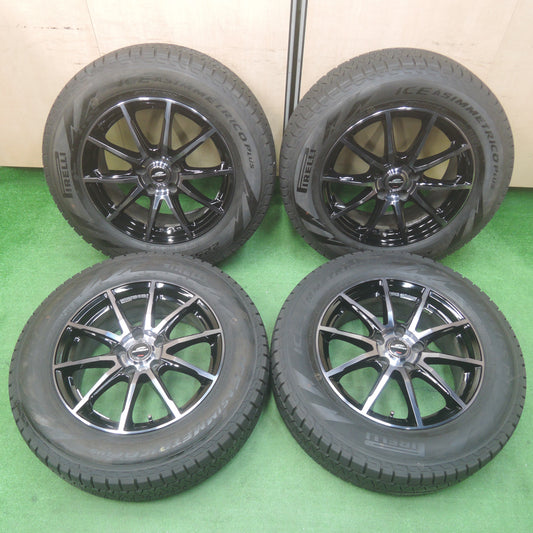 *送料無料*バリ溝！キレイ！ほぼ10分★スタッドレス 225/65R17 ピレリ アイスアシンメトリコ プラス SCHNEIDER シュナイダー 17インチ PCD114.3/5H★3122704SYス