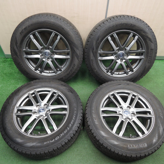 *送料無料*バリ溝！キレイ！9分★スタッドレス 225/65R17 ピレリ アイスアシンメトリコ プラス SG-E 17インチ PCD114.3/5H★4012702HAス