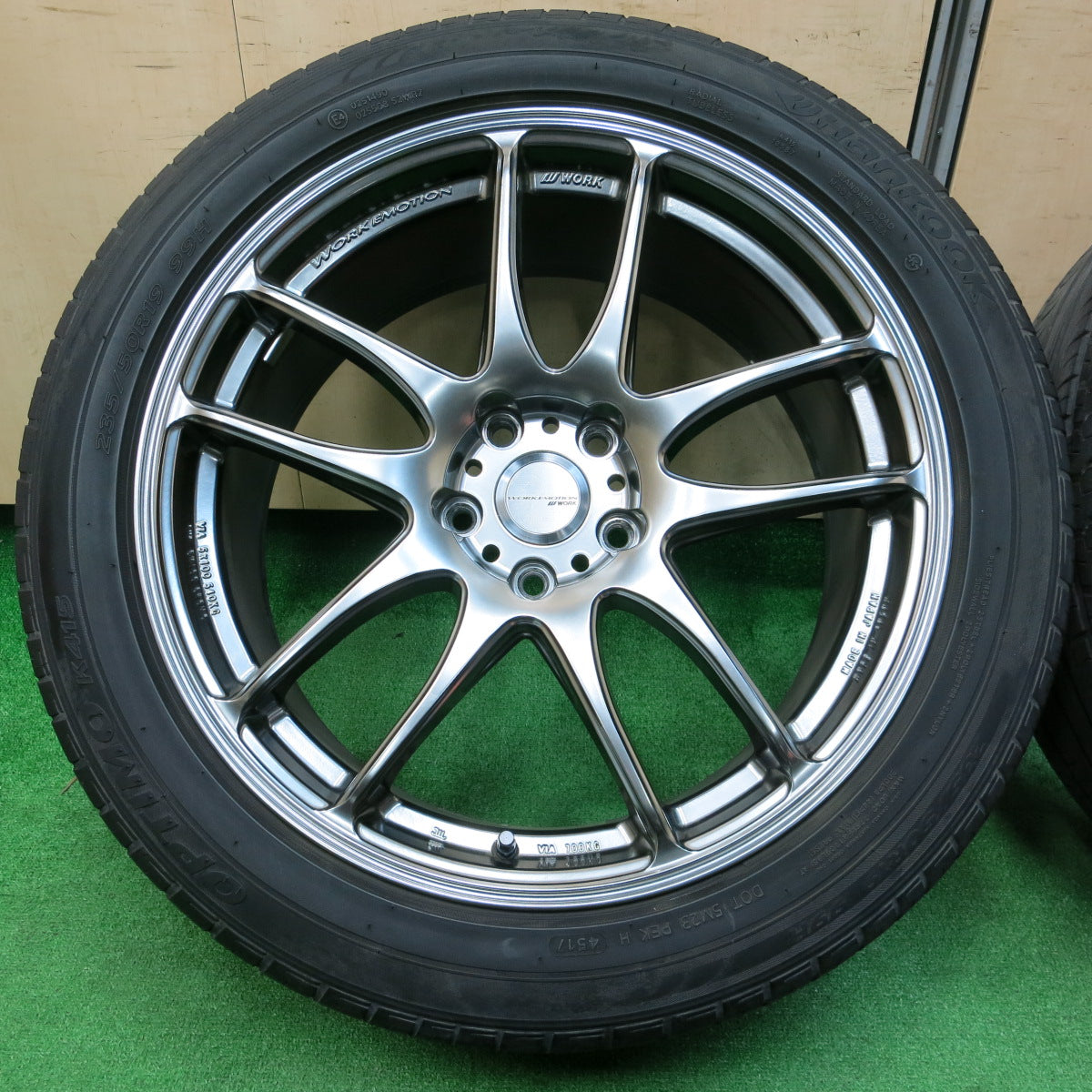 *送料無料*キレイ★WORK EMOTION EMT-KWM 235/50R19 ハンコック OPTIMO K415 19インチ ワーク エモーション PCD115/5H★3112805イノ