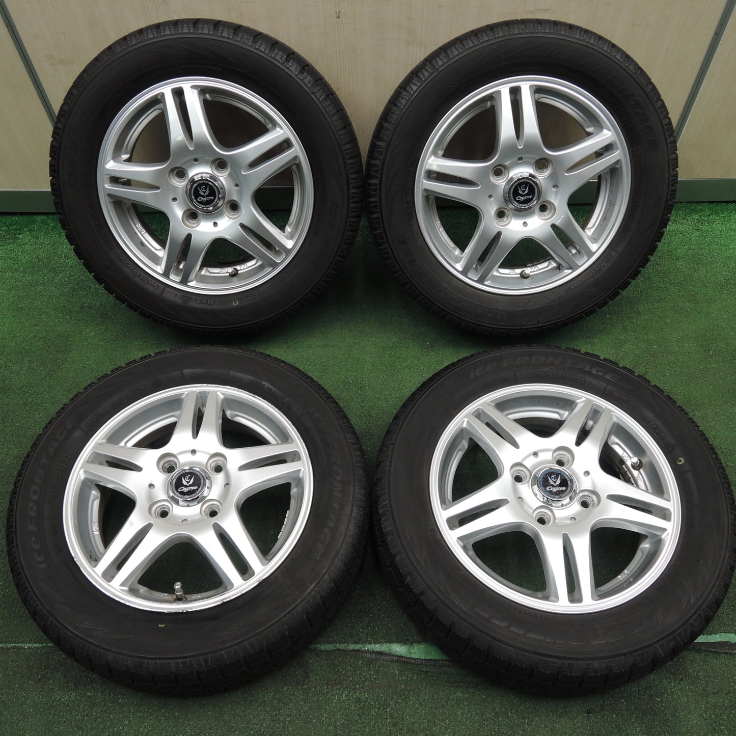 *送料無料* バリ溝！20年！9分★スタッドレス 155/65R13 アイスフロンテージ Cegree 13インチ PCD100/4H★4021309TNス